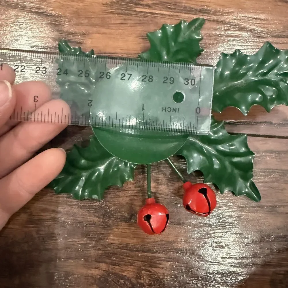 Department 56 Metal Candle Holder Holly Berries 6in Christmas Holiday Green, G4